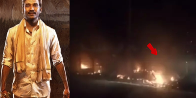 Dhanush Movie Set Fire